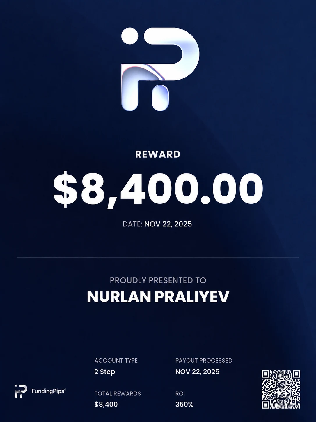 Выплата $8,400