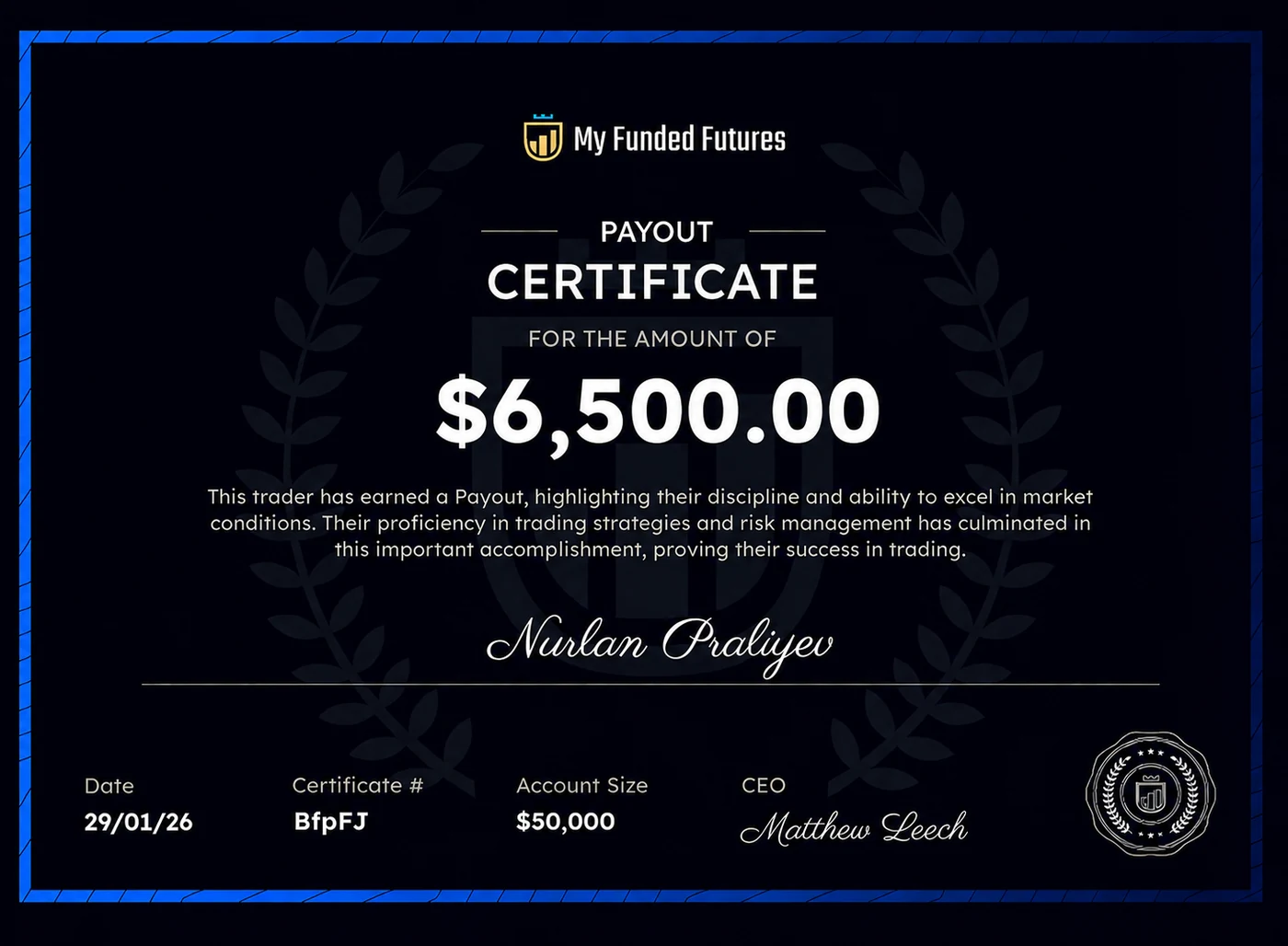 Выплата $6,500